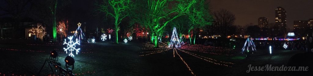 180 Panorama taken on the DJI Osmo Pocket of Zoo Lights, Lincoln Park Zoo, Chicago